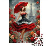 Puzzle París Rosa Dama De 1000 Piezas Interesante Rompecabezas Adultos De 1000 Piezas Decoracion Hobby 52x38cm/1000pcs