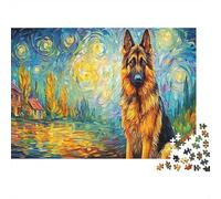 Puzzle Pastor Alemán 1000 Piezas Cartón Reciclado Alivio del Estrés Relajación para Adultos Decoración de Pared Grandes Ideas de Regalo para Navidad 70x50cm/1000pcs