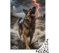 Puzzle Pastor alemán De 1000 Piezas para Adultos, Puzzle Escena de tormenta Adultos, Juego De Rompecabezas Regalos Creativos 1000pcs (75x50cm)