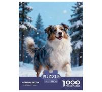 Puzzle Pastor Australiano 1000 Piezas - para Adultos Y Niños Rompecabezas De Campo de Nieve, Desafío Mental Y Juego Complejo, Arte Decorativo, Regalo para Hombre 38x26cm/1000pcs
