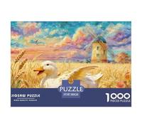 Puzzle Pato 1000 Piezas - para Adultos Rompecabezas De Molino de Viento y Tallos de Trigo, Desafiante Y Estimulante, Arte Decorativo, Regalo Ideal 38x26cm/1000pcs