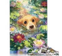 Puzzle per adulti con Cane Labrador nello stagno Delle ninfee, 1000 pezzi, Puzzle per adulti, per adulti e Ragazzi dai 12 Anni in su, 1000 pezzi (75x50 cm)