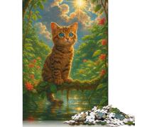 Puzzle per adulti con simpatico Gatto Nella giungla, Puzzle da 500 pezzi, gioco Educativo per adulti, giocattolo da sfida, 500 pezzi (52x38 cm)