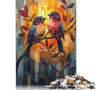 Puzzle per adulti da 1000 pezzi Inseparabili in una vetrata al tramonto, Puzzle per adulti, gioco Educativo, sfida giocattolo, 1000 pezzi (75x50 cm)