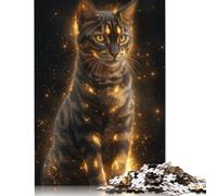 Puzzle per adulti e adolescenti Gatto Bengala Golden Glow - Arte Felina mistica - Ritratto di Gatto incantato - Regali di Natale di Carta per Bambini dai 14 Anni in su 38x26 cm/1000 pezzi