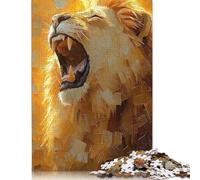 Puzzle per adulti e adolescenti Il potere del Leone ruggente - Puzzle di Carta da pittura con Texture Impasto audace per adulti, Regali di Natale, Regalo per adolescenti, 38x26 cm/1000 pezzi