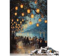 Puzzle per adulti ispirato agli impressionisti Lanterna sul Lago Gioco Educativo serale Sfida Giocattolo 38x26cm/1000 pezzi