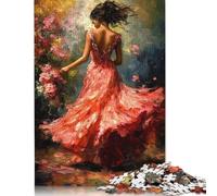Puzzle per adulti ispirato all'impressionismo, Donna Elegante in Abito Floreale, Puzzle in Legno per adulti, gioco Educativo, sfida giocattolo, 1000 pezzi (75x50 cm)