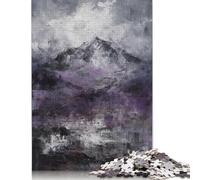 Puzzle per adulti Majestic Peaks - Paesaggio Montano astratto nei Toni del Grigio e del Viola Gioco Educativo Sfida Giocattolo 38x26 cm/1000 pezzi