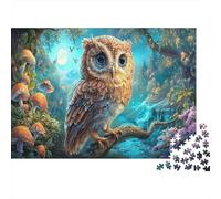 Puzzle Perches de búho en Rama iluminada por la Luna Vida Silvestre Rompecabezas 1000 Piezas - Adultos, Desafiante, Regalo, Juego Familiar, Decoración del Hogar 38x26cm/1000pcs