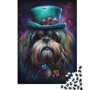 Puzzle Perro en Top Hat De 1000 Piezas animaleses Rompecabezas Adultos De 1000 Piezas Obra De Arte Hobby 52x38cm/1000pcs