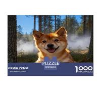 Puzzle Perro Japonés 1000 Piezas - para Adultos Puzzles De Bosque de Abetos, Juego para Toda La Familia Arte Decorativo, 38x26cm/1000pcs