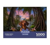 Puzzle Perro Salchicha 1000 Piezas - para Adultos Rompecabezas De Selva Tropical, Juego Divertido E Instructivo Arte Decorativo, Regalo Ideal 52x38cm/1000pcs