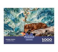 Puzzle Perro Salchicha 1000 Piezas - para Adultos Y Niños Puzzles De Helechos y Hoja de Plátano, Desafío Divertido Y Familiar, Decorativo, Regalo para Hombre 70x50cm/1000pcs