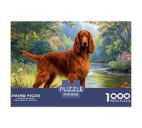 Puzzle Perro Setter Irlandés 1000 Piezas para Adultos, Rompecabezas Spring Paisaje Natural Adultos, Juego De Rompecabezas Decoración para El Hogar 38x26cm/1000pcs