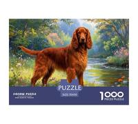 Puzzle Perro Setter Irlandés De 1000 Piezas para Adultos, Puzzle Spring Paisaje Natural Adultos, Juego De Rompecabezas Decoración para El Hogar 70x50cm/1000pcs