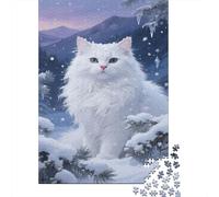Puzzle Persa 1000 Piezas para Adultos Juego Difícil De Madera Rompecabezas Gato Persa Montaña Nieve Decorativo Regalo Ideal 1000pcs (75x50cm)