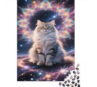 Puzzle Persian Gato 1000 Piezas para Adultos, Puzzle Dreamy Cielo Estrellado Adultos, Juego Familiar Productos Lúdicos Creativos 1000pcs (75x50cm)