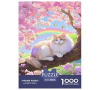 Puzzle Persian Gato 1000 Piezas para Adultos, Rompecabezas Paisaje Primaveral Adultos, Juego De Rompecabezas Decoración para El Hogar 38x26cm/1000pcs