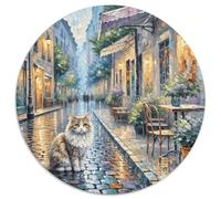 Puzzle Persian Gato 1000 Piezas para Adultos Y Niños Juego Difícil De Cochetón Rompecabezas Persa Callejón Lluvia Decorativo Regalo para Hombre 1000pcs (67.5x67.5cm)