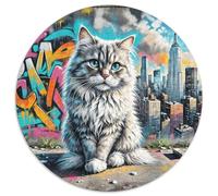 Puzzle Persian Gato 1000 Piezas para Adultos Y Niños Juego Difícil De Cochetón Rompecabezas Persa Ciudad Grafiti Decorativo Regalo para Hombre 1000pcs (67.5x67.5cm)