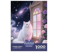 Puzzle Persian Gato 1000 Piezas para Avanzados Juego EduGatoivo De Cartón Puzzles Jardín Persa Decorativo Regalo Original 70x50cm/1000pcs