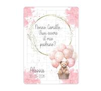 Puzzle personalizado 45 piezas 10 x 15 cm - Madrina y padrino - Bautizo, confirmación o testigo de boda - Con nombre - Regalo original y único (Bimba Bautizo Padrino)