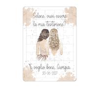 Puzzle personalizado 45 piezas 10 x 15 cm - Madrina y padrino - Bautizo, confirmación o testigo de boda - con nombre - Regalo original y único (boda testigo)