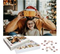 Puzzle Personalizado con Foto, Personalizada Rompecabezas Personalizado Diseña tu Logo Foto o Texto, Personalizado Navidad Halloween San Valentín Parejas Niños Familia Amigos h-250