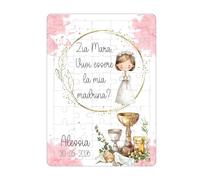Puzzle personalizado de 45 piezas 10 x 15 cm - Madrina y padrino - Bautizo, confirmación o testigo de boda - con nombre - Regalo original y único (niña confirmación madrina)