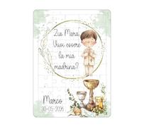 Puzzle personalizado de 45 piezas 10 x 15 cm - Madrina y padrino - Bautizo, confirmación o testigo de boda - con nombre - Regalo original y único (chico confirmación madrina)