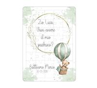 Puzzle personalizado de 45 piezas de 10 x 15 cm - Madrina y Padrino - Bautizo, confirmación o testigo de boda - Con nombre - Regalo original y único (Bimbo Battemo Padrino)