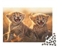 Puzzle Petit guépards Pour Adultes,52x38cm/1000pcs,jeu Éducatif,décoration De La Maison,Animal Sauvage