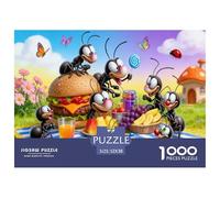 Puzzle Picnic de Hormigas Lindas De 1000 Piezas Animal Rompecabezas para Adultos De 1000 Piezas Obra De Arte Hobby 52x38cm/1000pcs