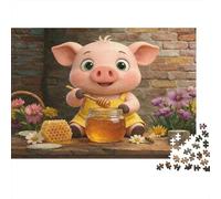 Puzzle Piglet Honey Garden 52x38cm 1000 Pieces para Adultos Adolescentes Familia Noche de Juego Decoracion Hogar Regalo Cumpleanos Navidad Actividad Relajante