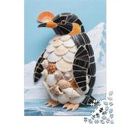 Puzzle Pingüino 1000 Piezas para Adultos Juego Difícil De Madera Rompecabezas Pingüino de Conchas Decorativo Regalo Original 1000pcs (75x50cm)