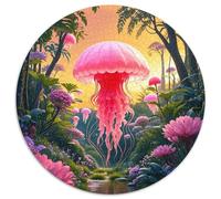 Puzzle Pink Medusa 1000 Piezas para Adultos Juego EduGatoivo de cartón Puzzle Medusa Rosa Bosque Frondoso Decorativo Regalo Original 1000pcs (67.5x67.5cm)