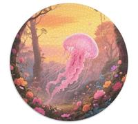 Puzzle Pink Medusa 1000 Piezas para Adultos Juego EduGatoivo de cartón Puzzles Medusa Rosa Flores Brillantes Decorativo Regalo Original 1000pcs (67.5x67.5cm)