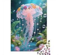 Puzzle Pink Medusa 1000 Piezas para Adultos Juego Relajante De Madera Rompecabezas Medusa Rosa Flores Perla Decorativo Regalo para Hombre 1000pcs (75x50cm)