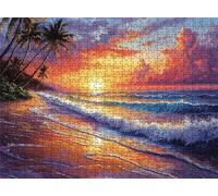 Puzzle Playa Atardecer Diseño de Patrones | con Exquisita Caja de Embalaje | Puzzle 5000 Piezas | Piezas Encajan Perfectamente | Letras la Parte Posterior | Rompecabezas Adultos Toda Familia s7h-44