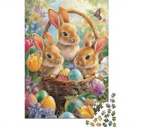 Puzzle PrimaveraEasterConejosCon Huevos De 1000 Piezas Animales Rompecabezas Adultos De 1000 Piezas Obra De Arte Hobby 38x26cm/1000pcs
