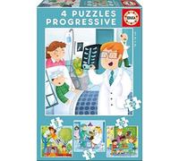 Puzzle Progresivo EDUCA - De mayor - 4 puzzles de 12 a 25 piezas - Temática Humana - Infantil