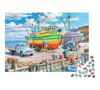 Puzzle Puerto de Pesca De 1000 Piezas Interesante Rompecabezas Adultos De 1000 Piezas Pintura Regalo 38x26cm/1000pcs
