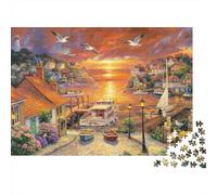 Puzzle Puesta del Sol del Puerto de Pesca De 1000 Piezas Interesante Rompecabezas Hombres Y Mujeres De 1000 Piezas Juego Regalo 70x50cm/1000pcs