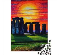Puzzle Puesta del Sol Stonehenge De 1000 Piezas Interesante Rompecabezas Hombres Y Mujeres De 1000 Piezas Decoracion Entretenimento 70x50cm/1000pcs