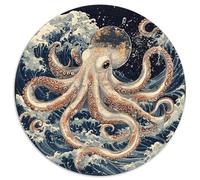 Puzzle Pulpo 1000 Piezas para Adultos Juego EduGatoivo de cartón Rompecabezas Pulpo Olas Decorativo Regalo Original 1000pcs (67.5x67.5cm)