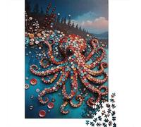 Puzzle Pulpo 1000 Piezas para Adultos Juego Familiar De Madera Rompecabezas Pulpo de Botones Decorativo Regalo para Hombre 1000pcs (75x50cm)