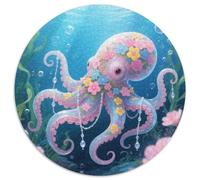 Puzzle Pulpo 1000 Piezas para Adultos Juego Relajante de cartón Puzzle Pulpo Flores Plantas Decorativo Regalo 1000pcs (67.5x67.5cm)