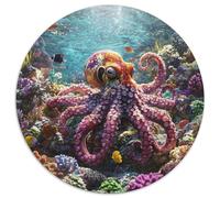 Puzzle Pulpo 1000 Piezas para Adultos Juego Relajante de cartón Puzzles Pulpo Fondo Marino Decorativo Regalo Original 1000pcs (67.5x67.5cm)