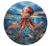 Puzzle Pulpo 1000 Piezas para Adultos Juego Relajante de cartón Rompecabezas Pulpo Gigante Emergiendo Decorativo Regalo Original 1000pcs (67.5x67.5cm)
